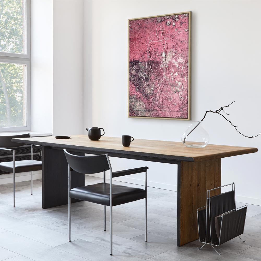 Female Silhouette Marble Pink Abstract Canvas Print