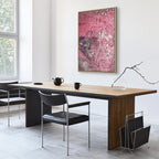 Female Silhouette Marble Pink Abstract Canvas Print