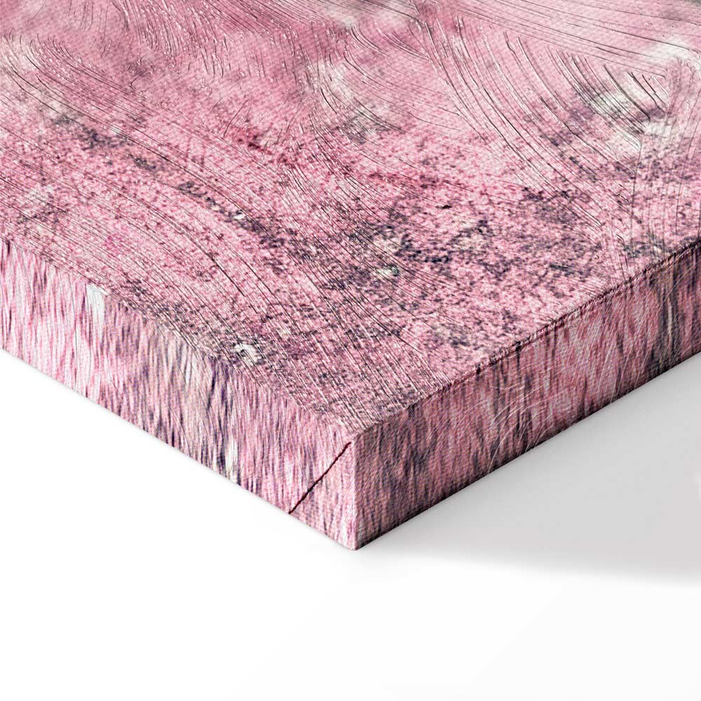 Female Silhouette Marble Pink Abstract Canvas Print