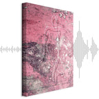 Female Silhouette Marble Pink Abstract Canvas Print
