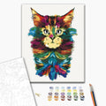 Colourful Cat Mane Abstract Paint by Numbers Kit
