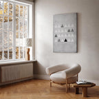 Grey Forest Texture Vertical Canvas Print