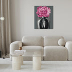 Noir Woman Portrait Floral Paint by Numbers