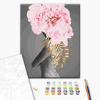 Delicate Woman Silhouette Floral Paint by Numbers Kit