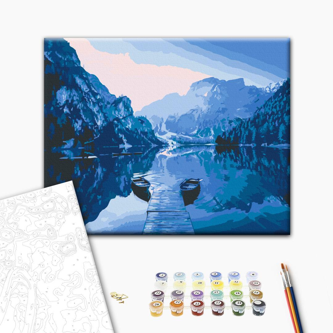 Boats on the Lake Landscape Paint by Numbers