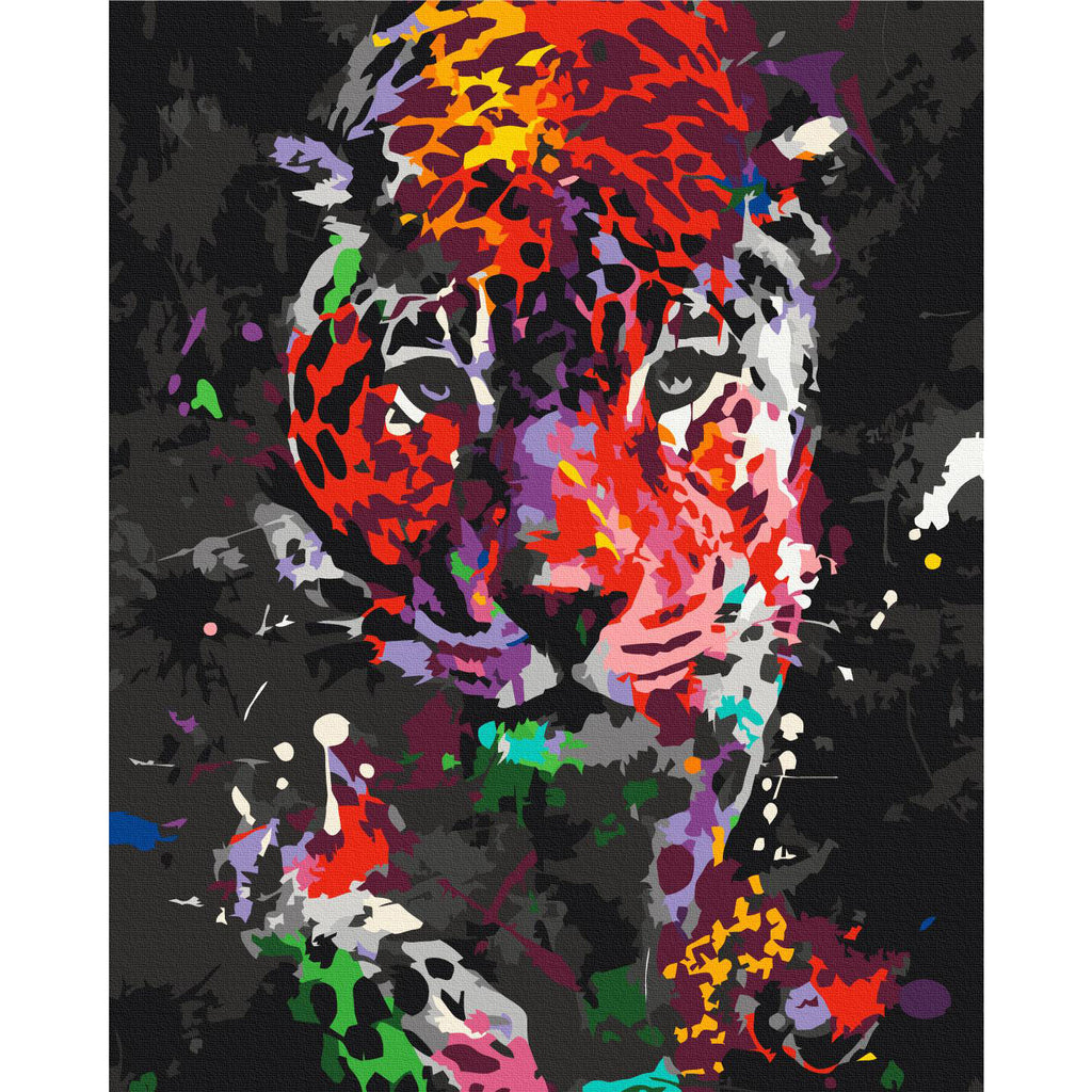 Spotted Leopard Abstract Multicolor Paint by Numbers