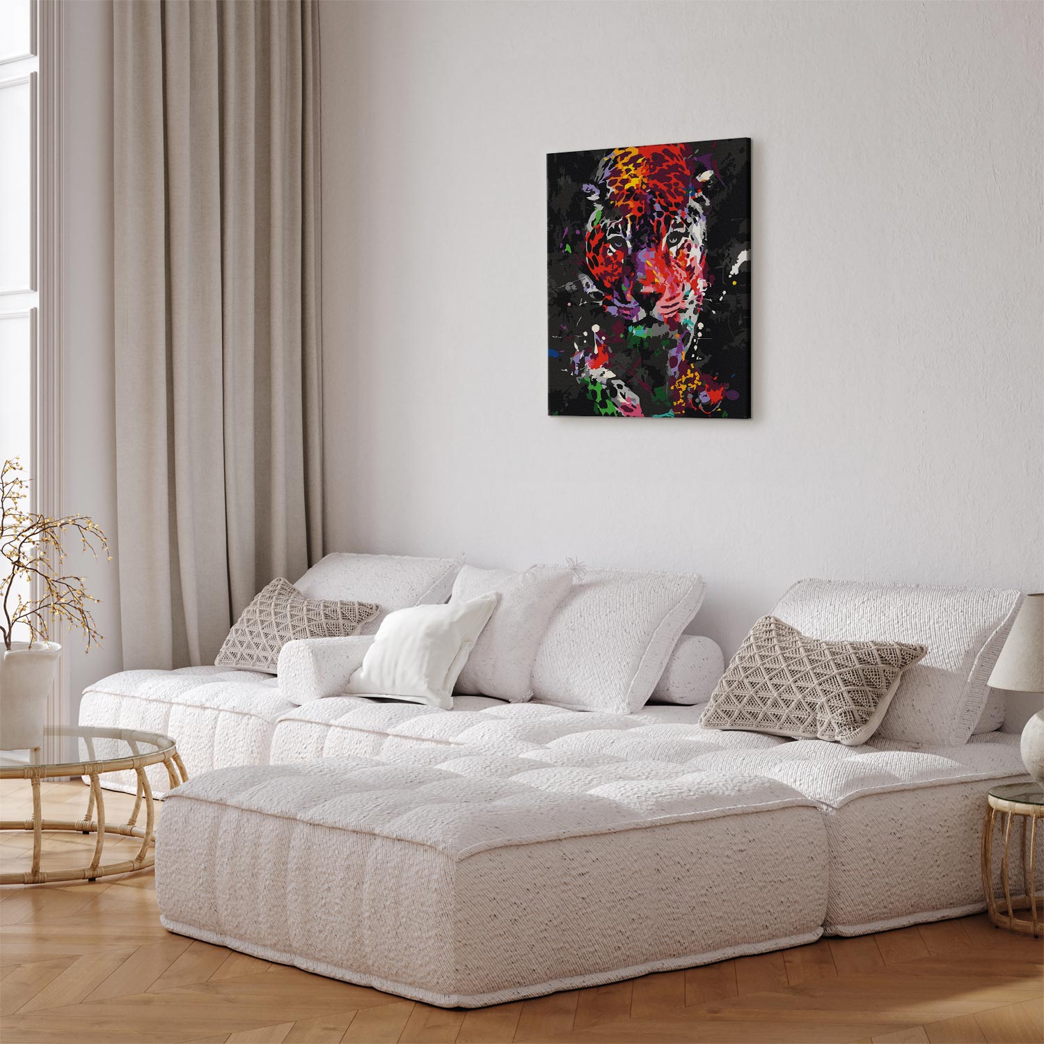 Spotted Leopard Abstract Multicolor Paint by Numbers