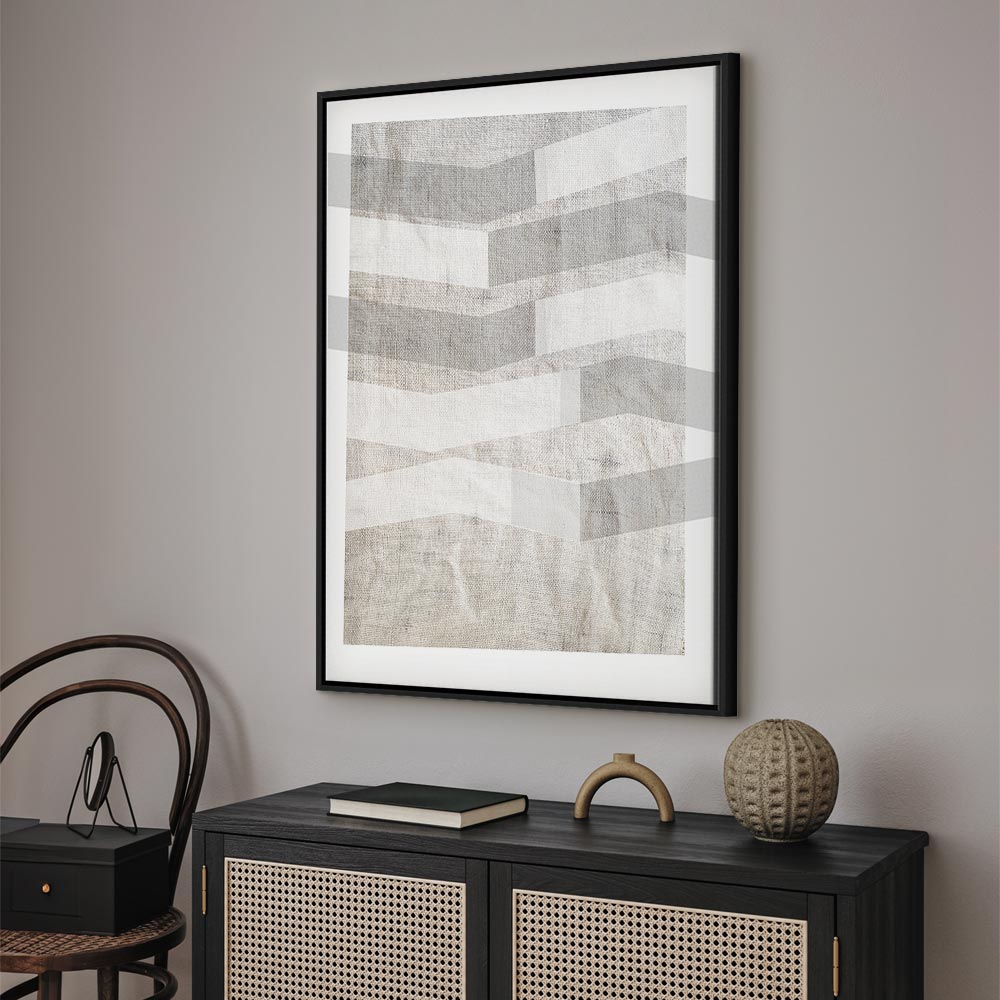 Abstract Chiaroscuro Grey Texture Canvas Print