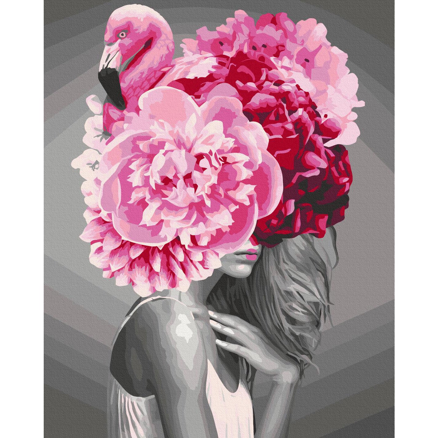 Flamingo Girl Abstract Paint by Numbers