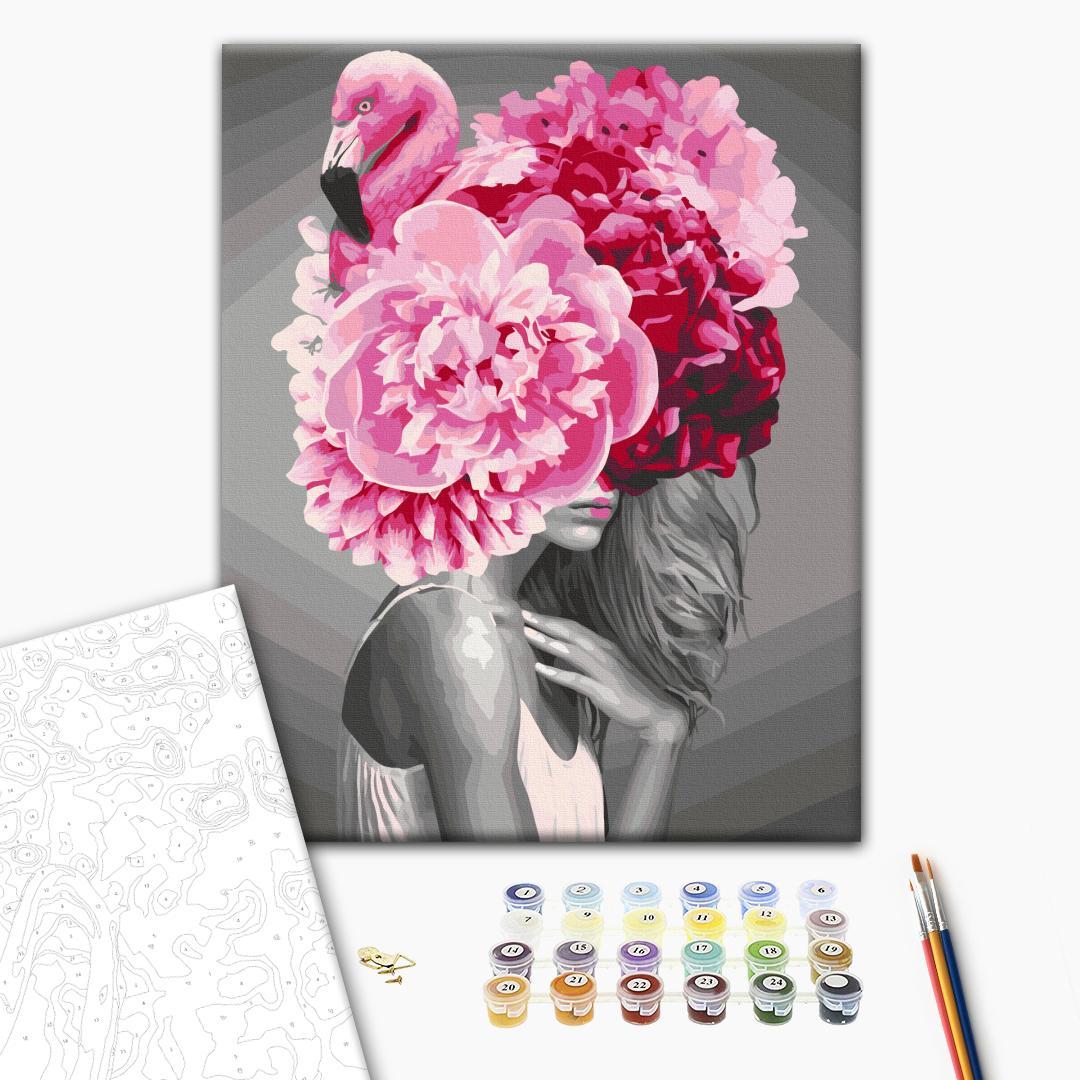 Flamingo Girl Abstract Paint by Numbers