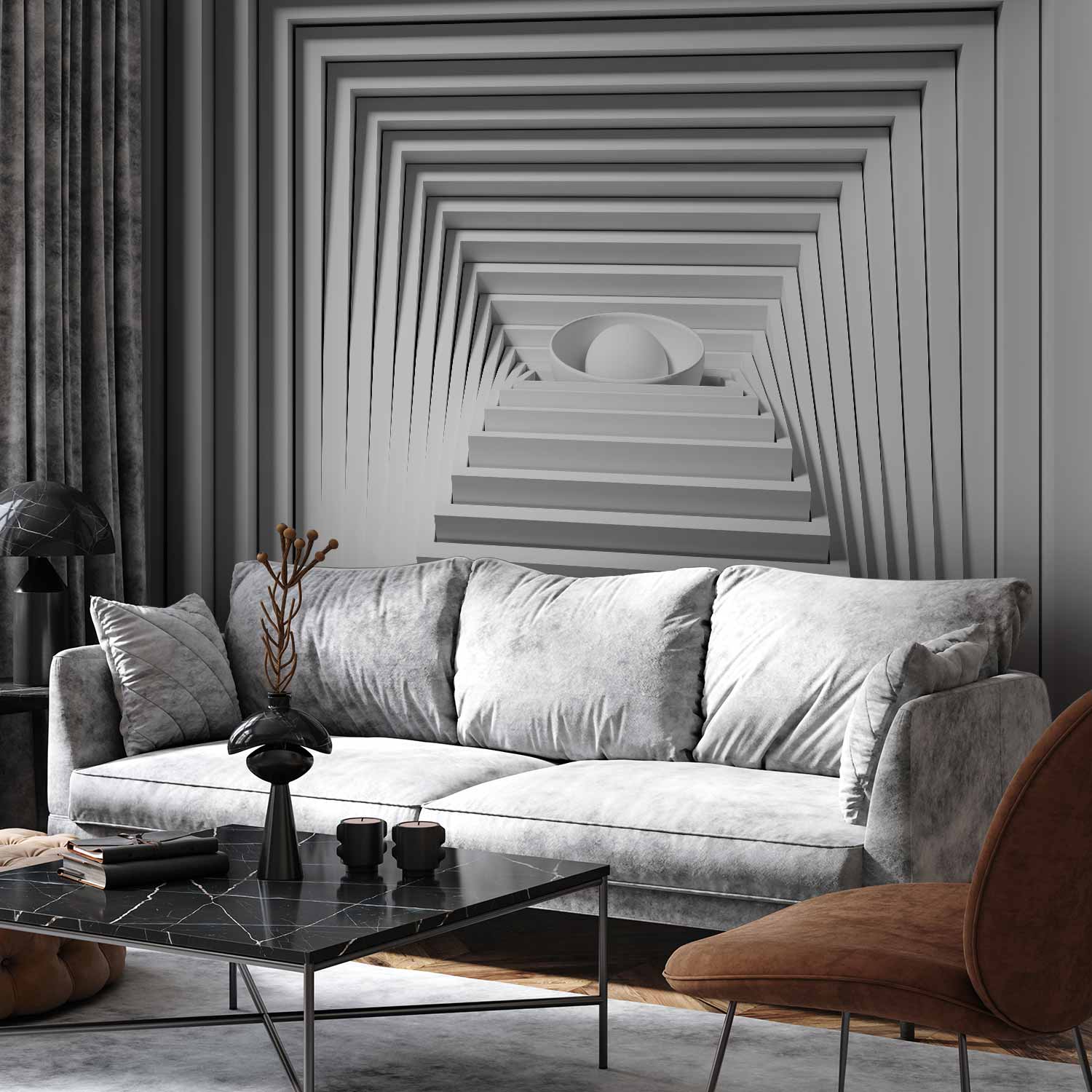 Wall Mural Quadrangle Depth 3D Wall Art