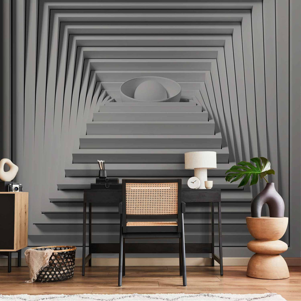 3D Geometric Quadrangle Depth Wall Mural