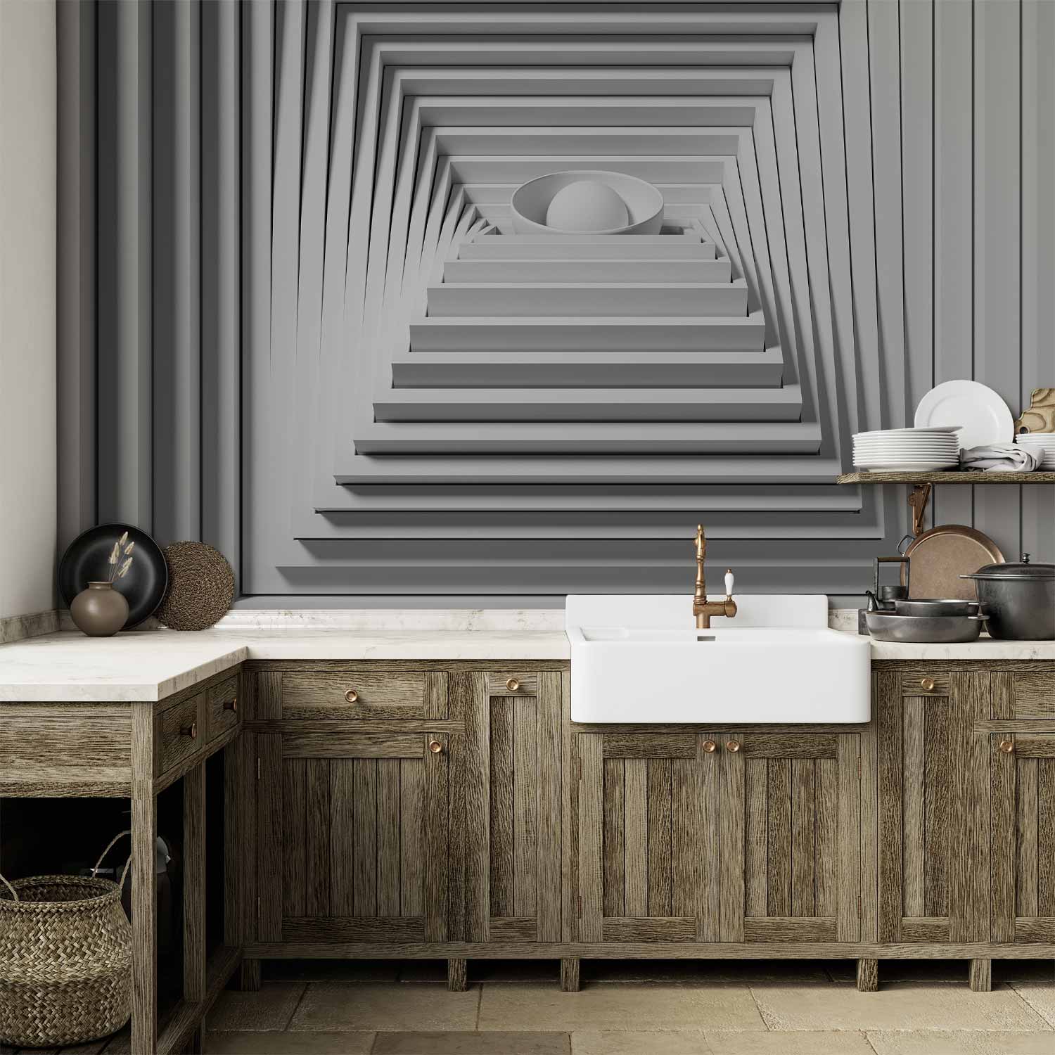 Wall Mural Quadrangle Depth 3D Wall Art