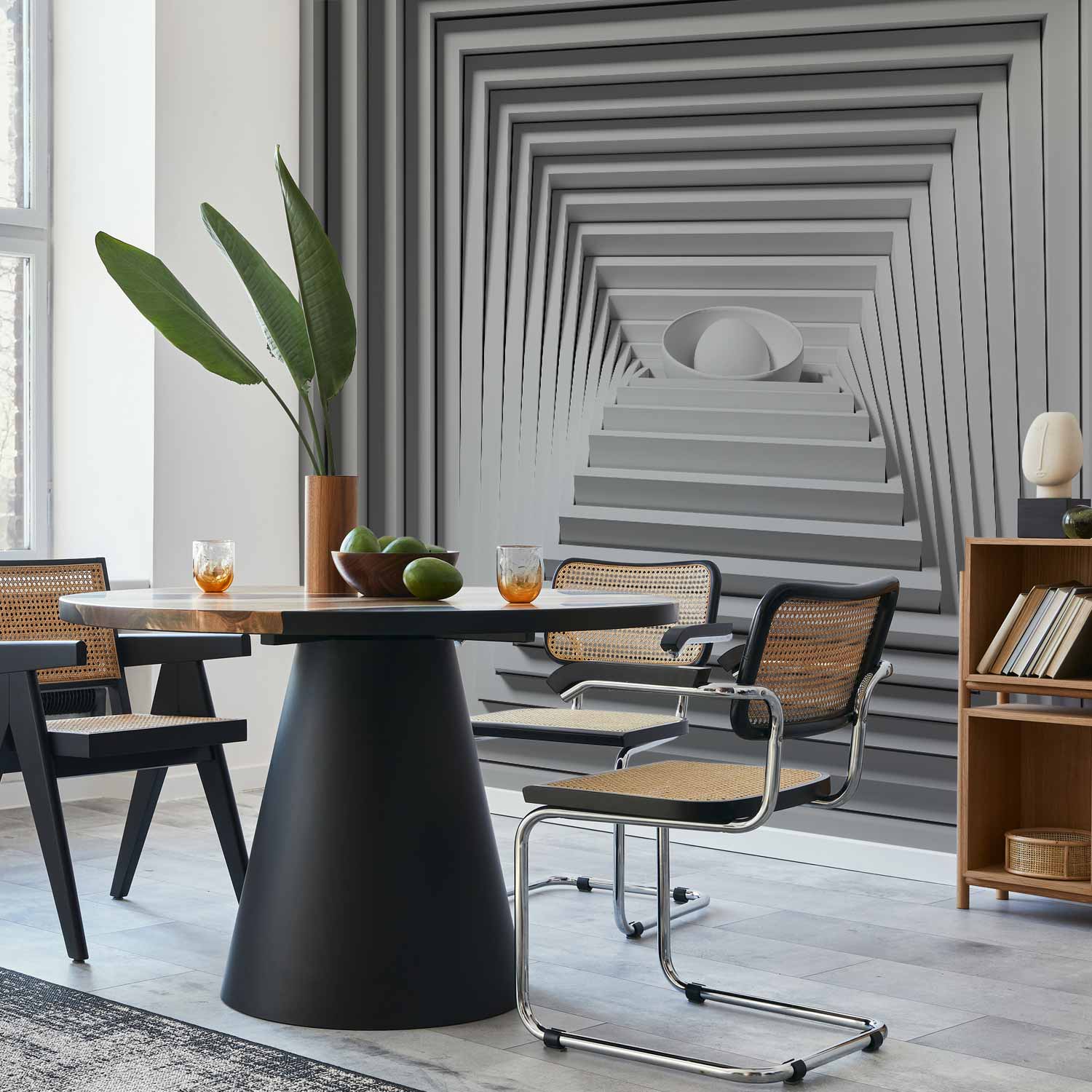 3D Geometric Quadrangle Depth Wall Mural