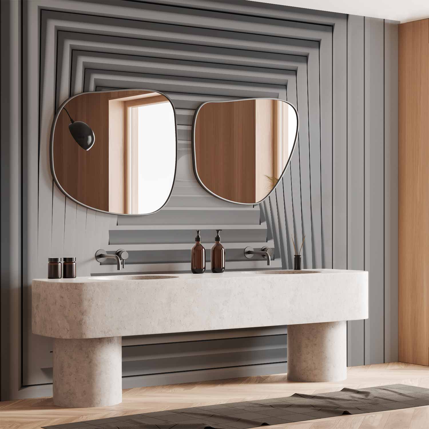 3D Geometric Quadrangle Depth Wall Mural