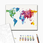 Colourful World Map Paint by Numbers