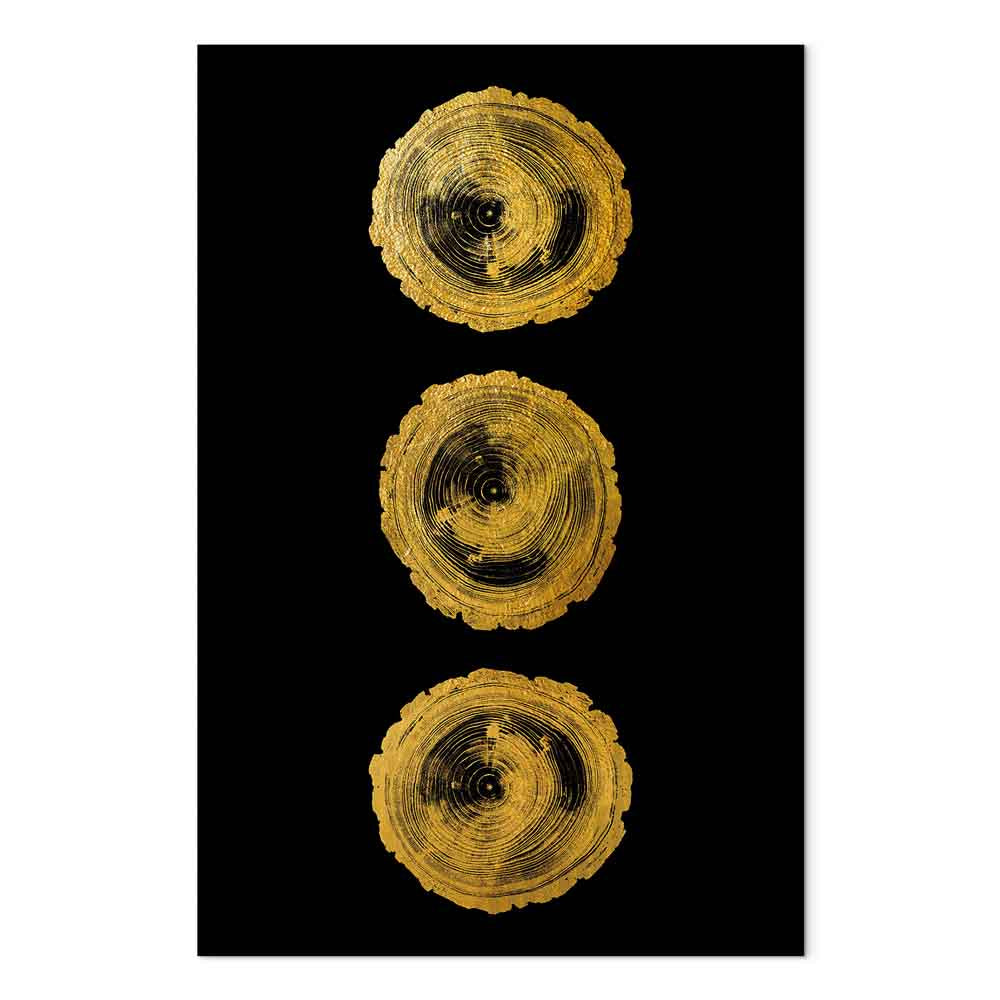 Abstract Golden Wood Knots Canvas Print