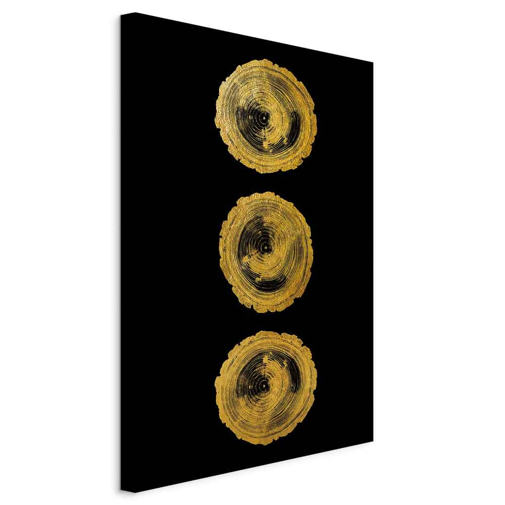 Abstract Golden Wood Knots Canvas Print