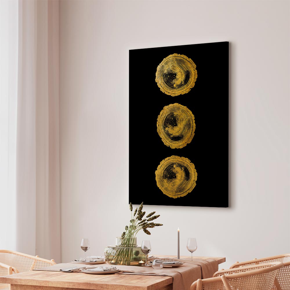 Abstract Golden Wood Knots Canvas Print