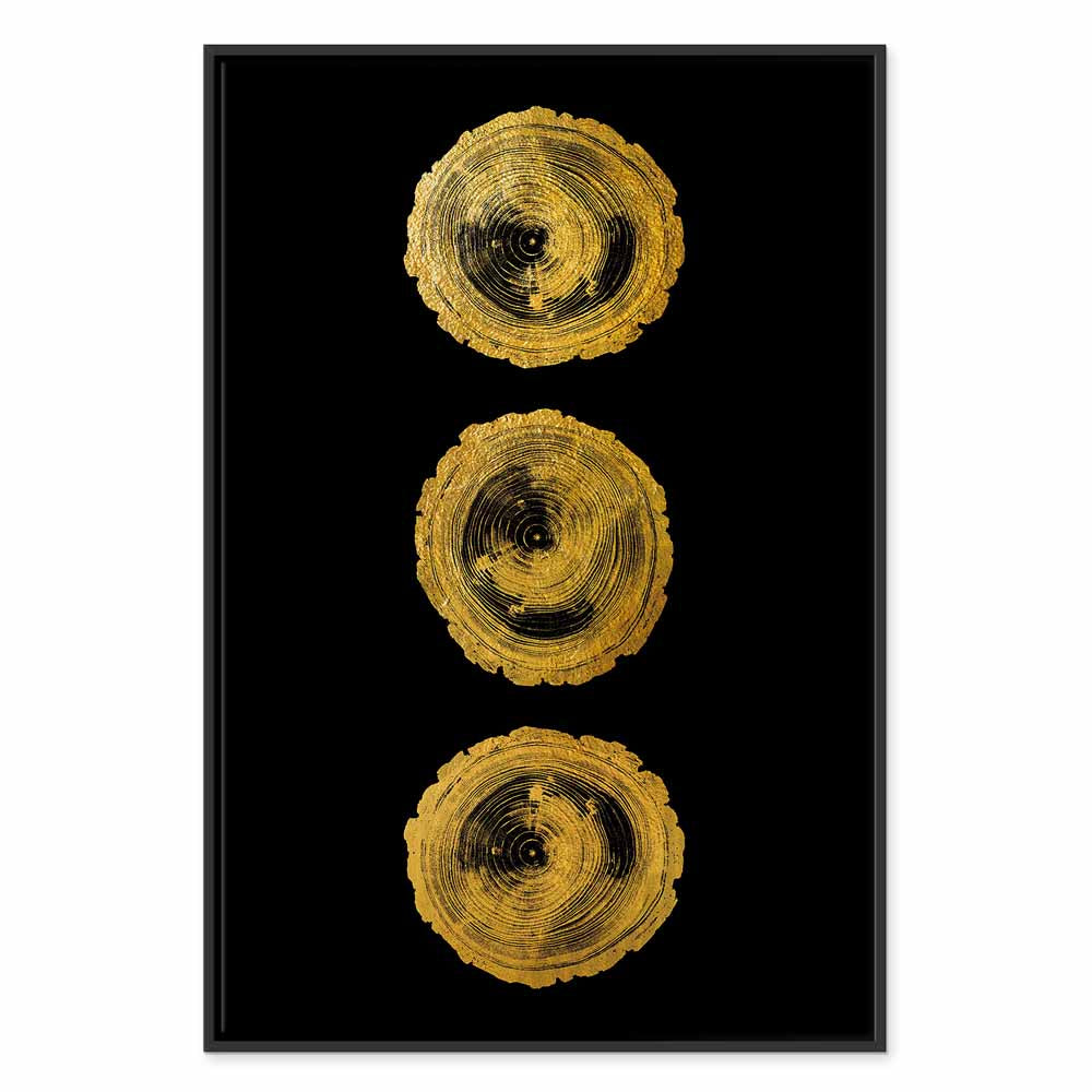 Abstract Golden Wood Knots Canvas Print