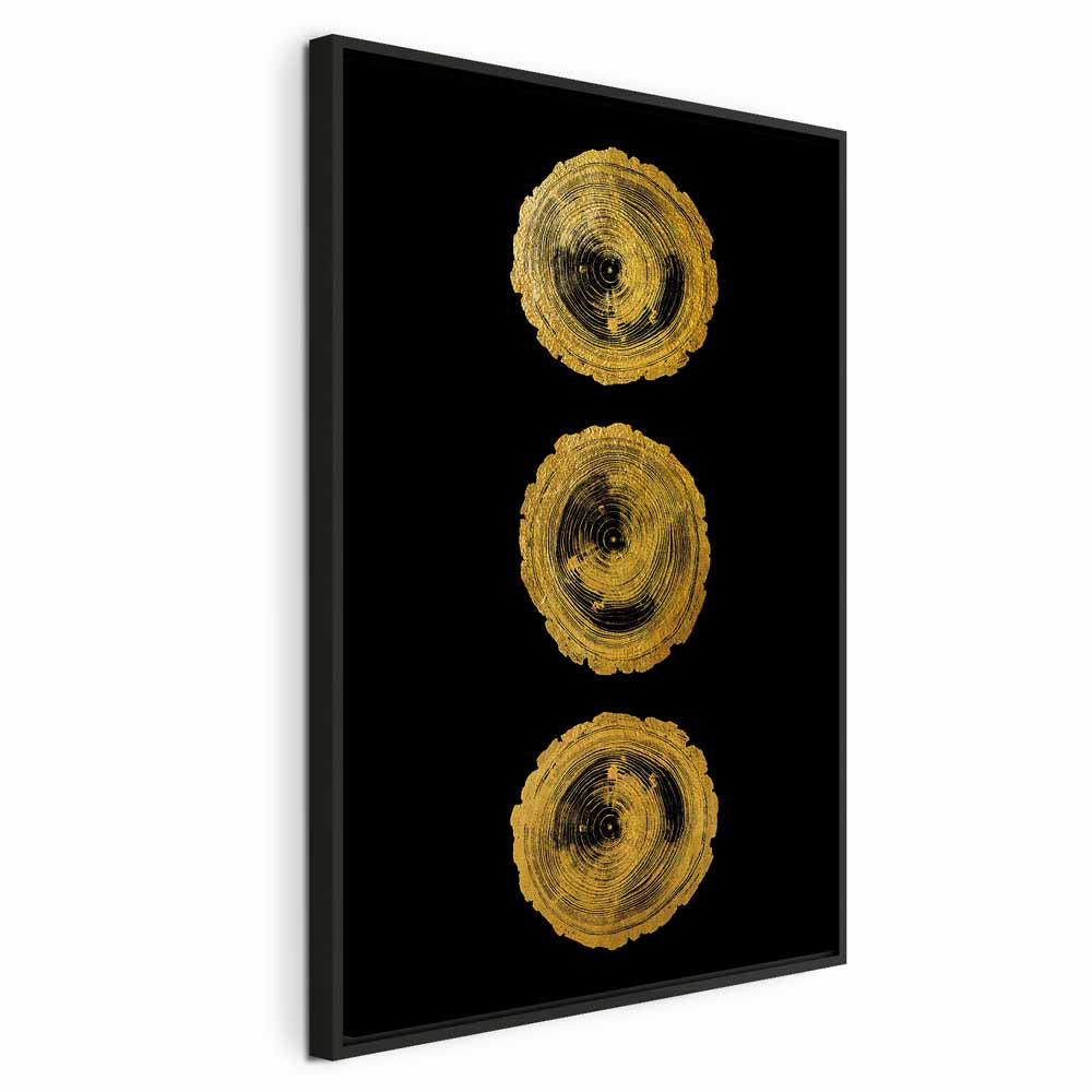 Abstract Golden Wood Knots Canvas Print