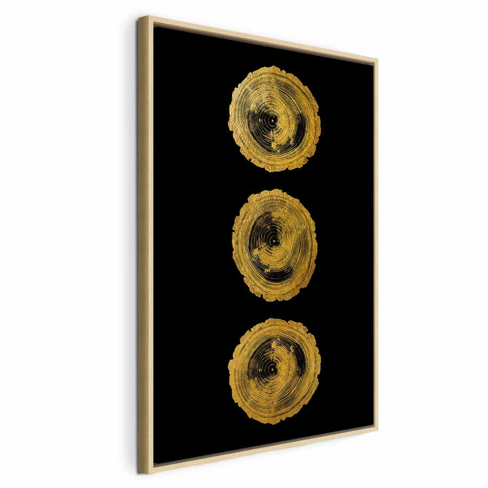 Abstract Golden Wood Knots Canvas Print