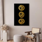 Abstract Golden Wood Knots Canvas Print