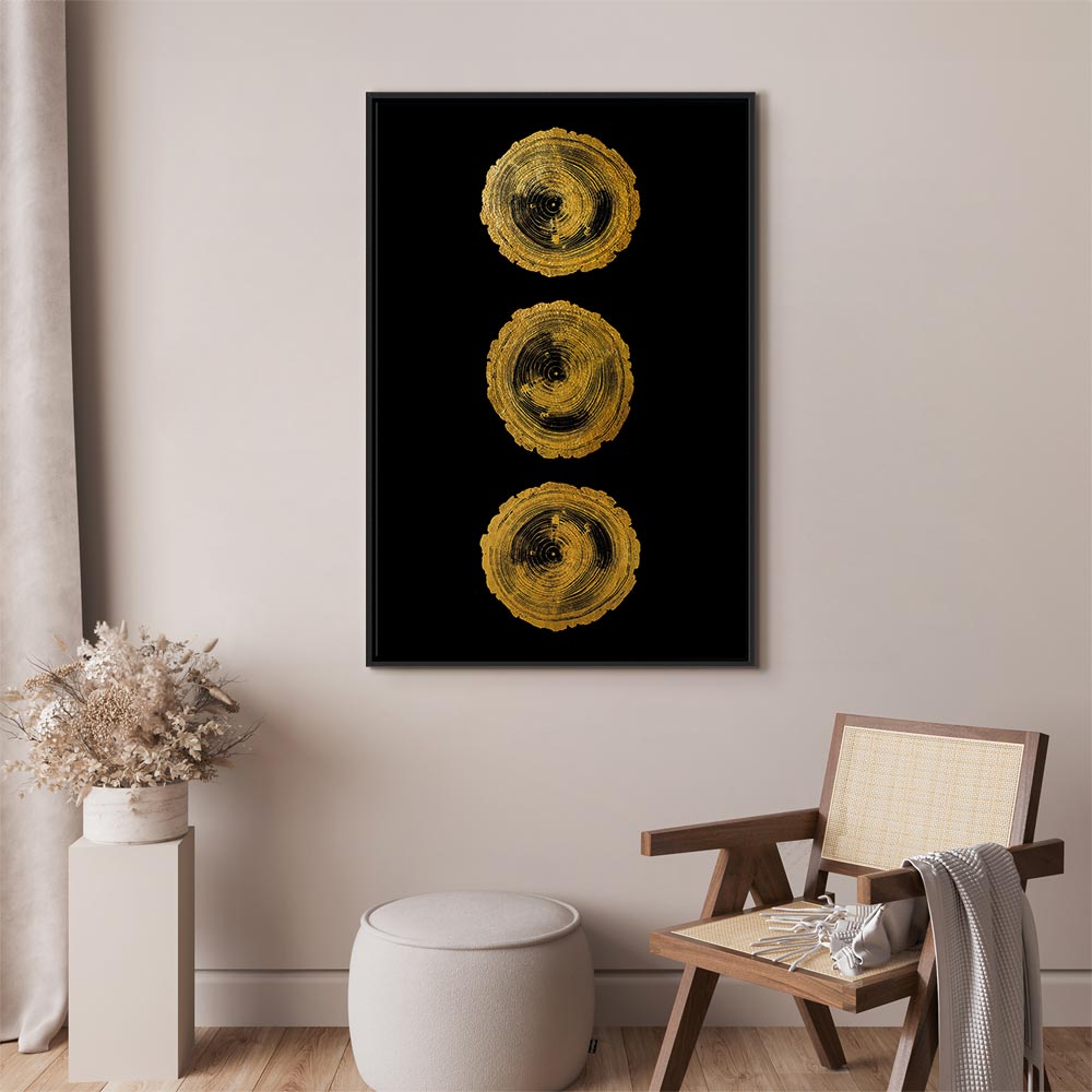 Abstract Golden Wood Knots Canvas Print