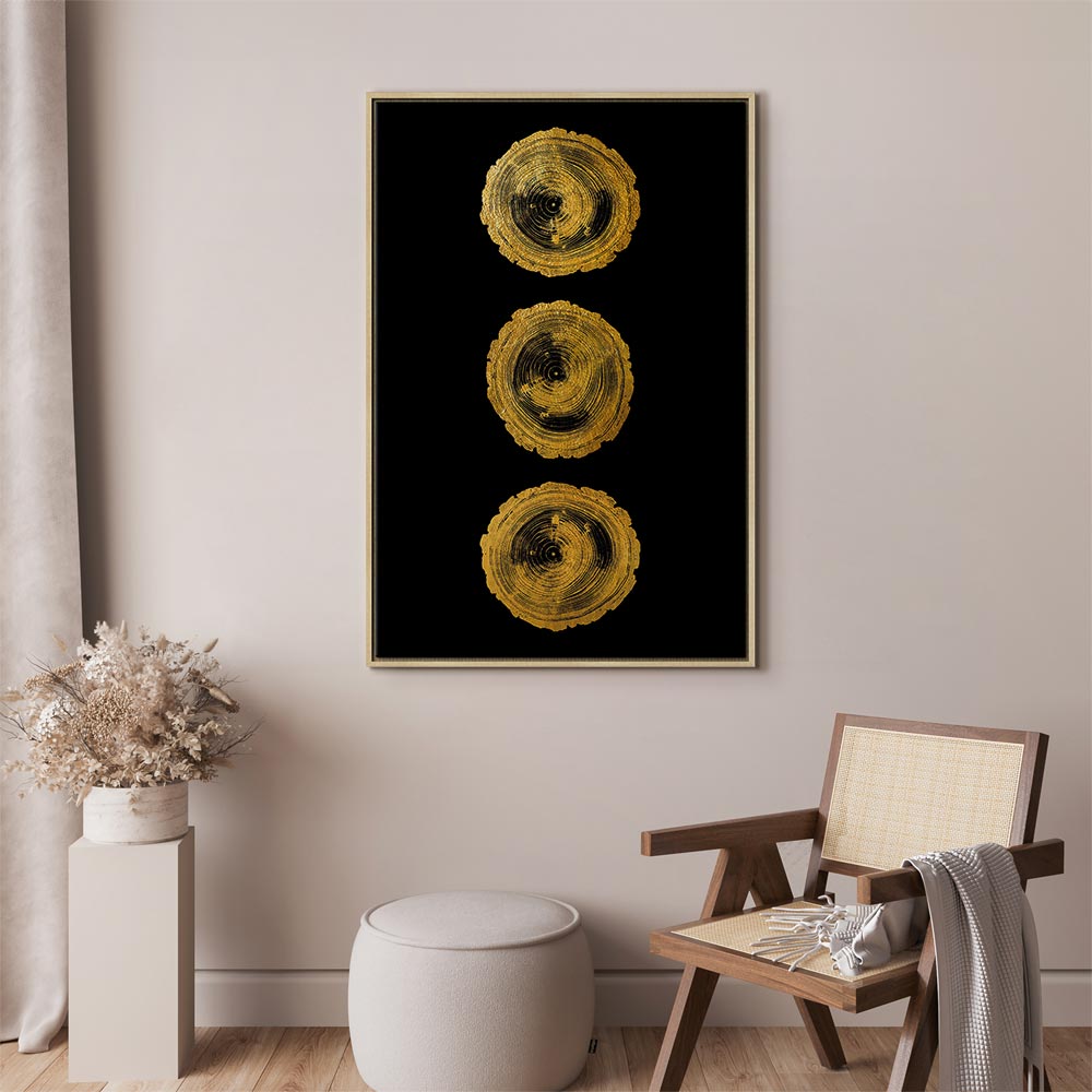 Abstract Golden Wood Knots Canvas Print