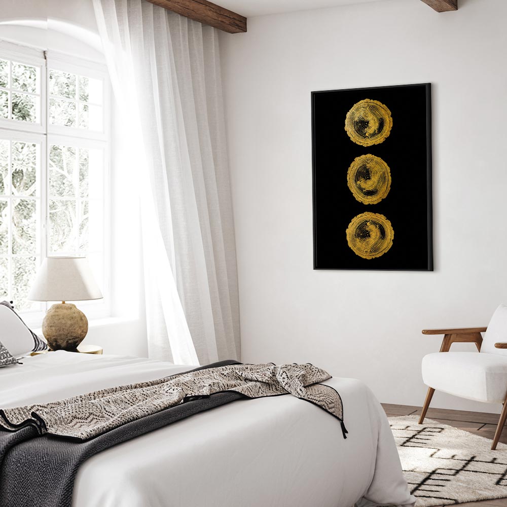 Abstract Golden Wood Knots Canvas Print