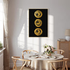 Abstract Golden Wood Knots Canvas Print