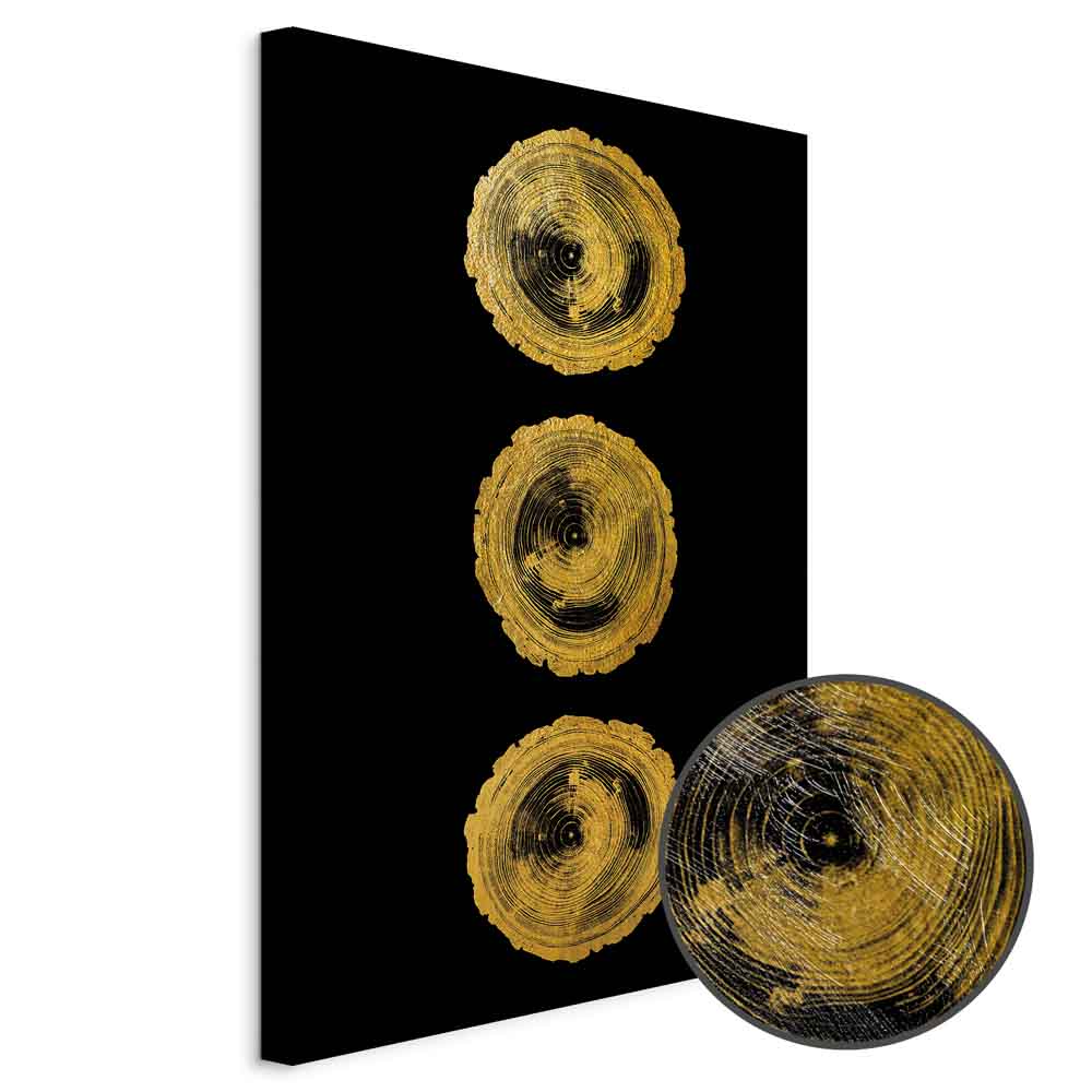 Abstract Golden Wood Knots Canvas Print