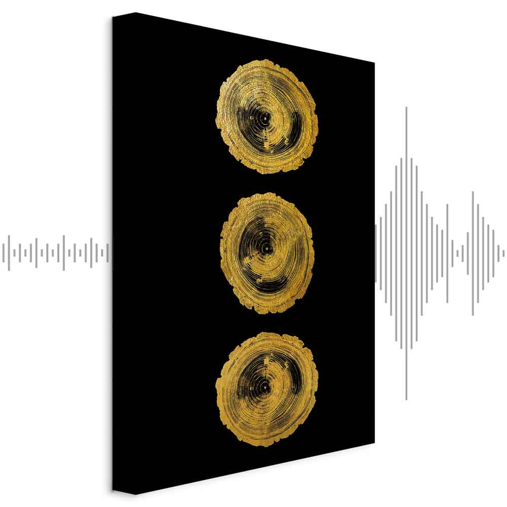 Abstract Golden Wood Knots Canvas Print