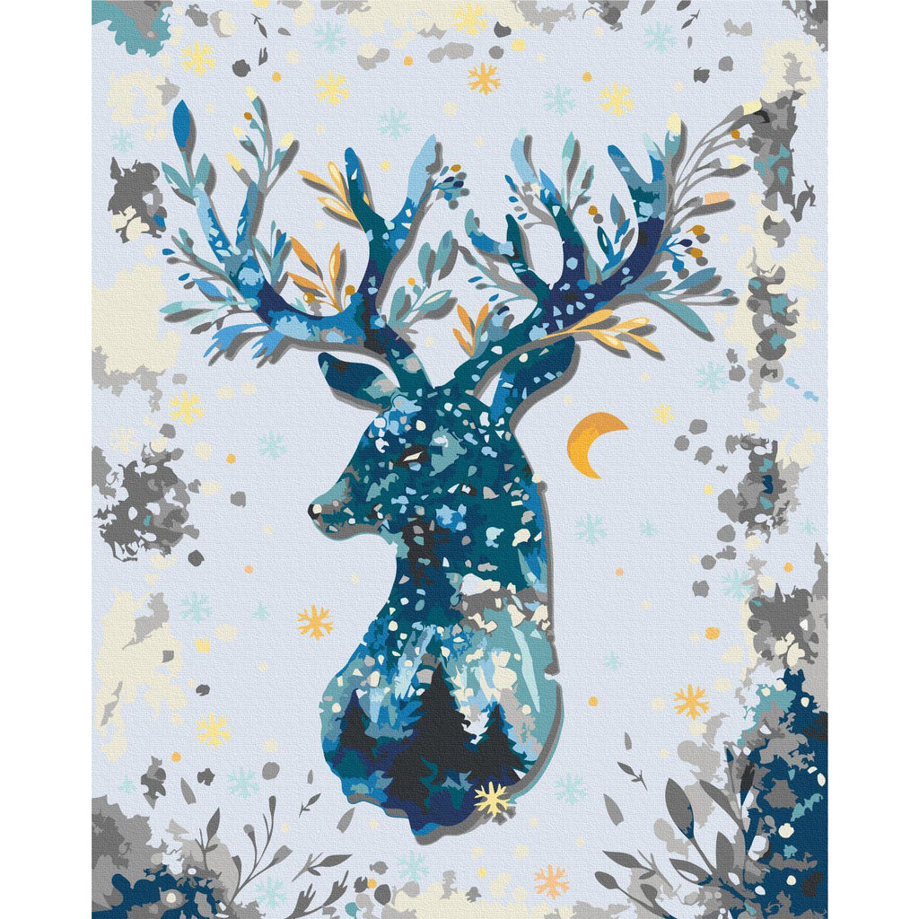 Nightly Deer Winter Multicolor Paint by Numbers
