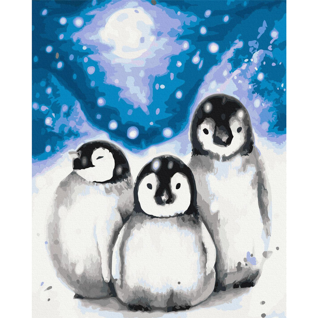 Three Penguins Winter Paint by Numbers