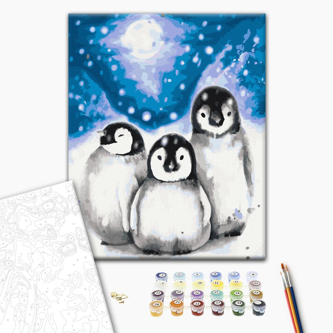Three Penguins Winter Paint by Numbers