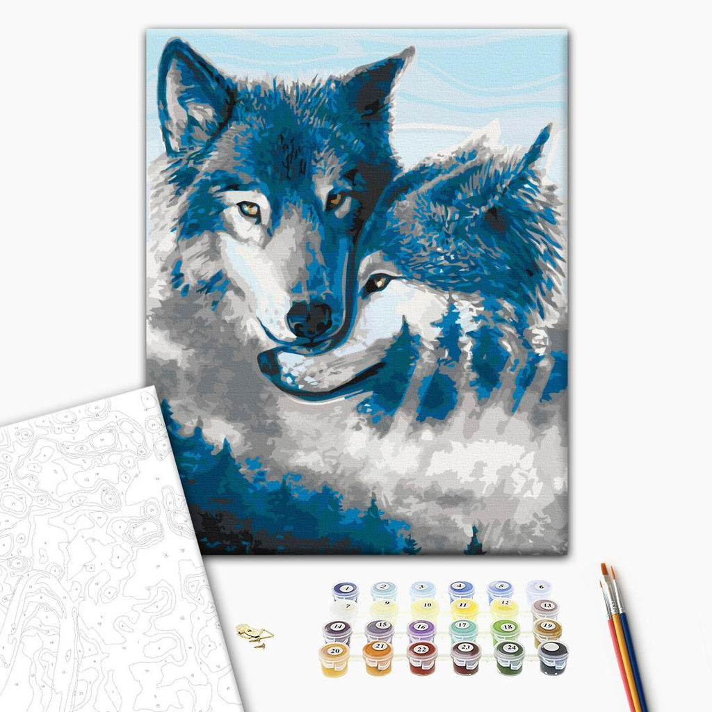 Wolves in Love Winter Paint by Numbers Kit