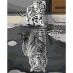 Futuristic Tiger Reflection Paint by Numbers