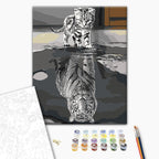 Futuristic Tiger Reflection Paint by Numbers