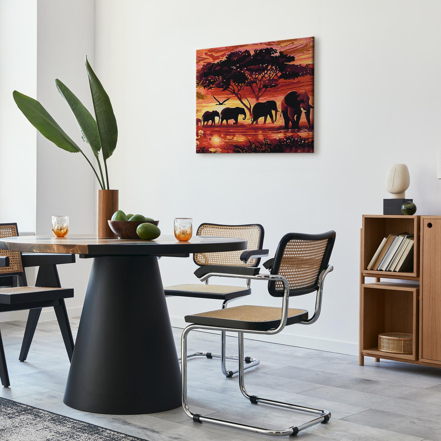 African Family Walk Landscape Paint by Numbers Kit