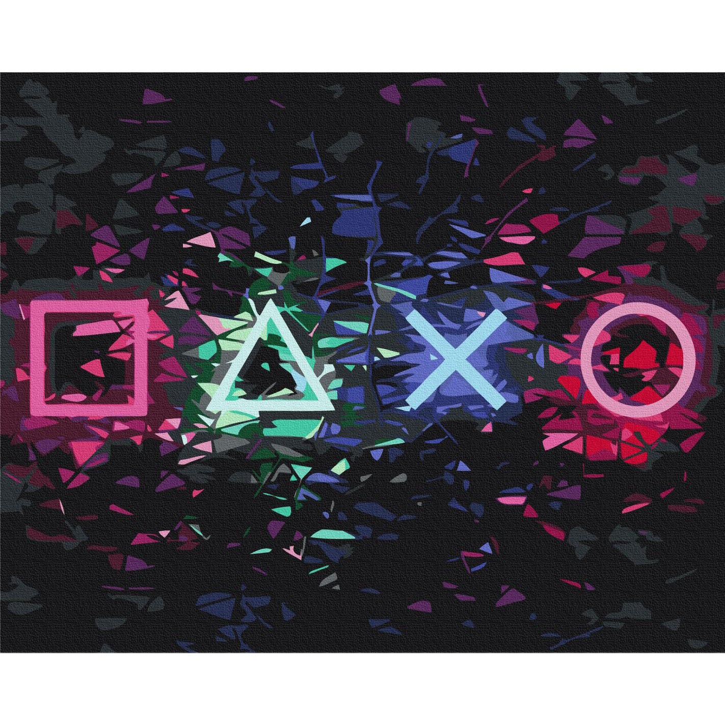 Press Start Abstract Geometric Paint by Numbers Kit