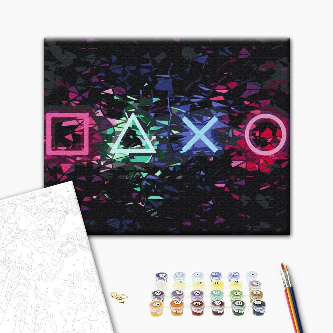 Press Start Abstract Geometric Paint by Numbers Kit