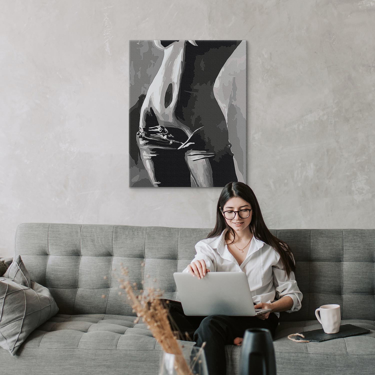 Female Silhouette Perfect Body Paint by Numbers