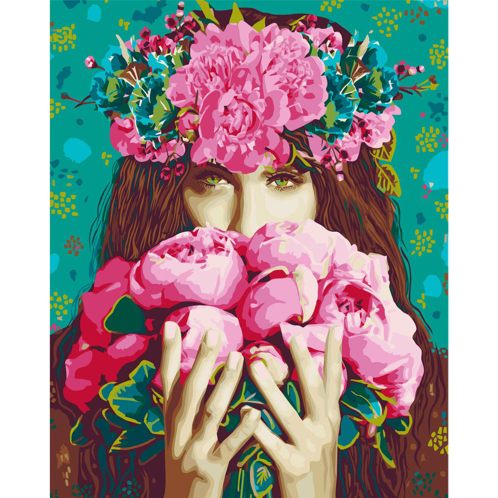 Green-Eyed Woman Portrait Paint by Numbers Kit