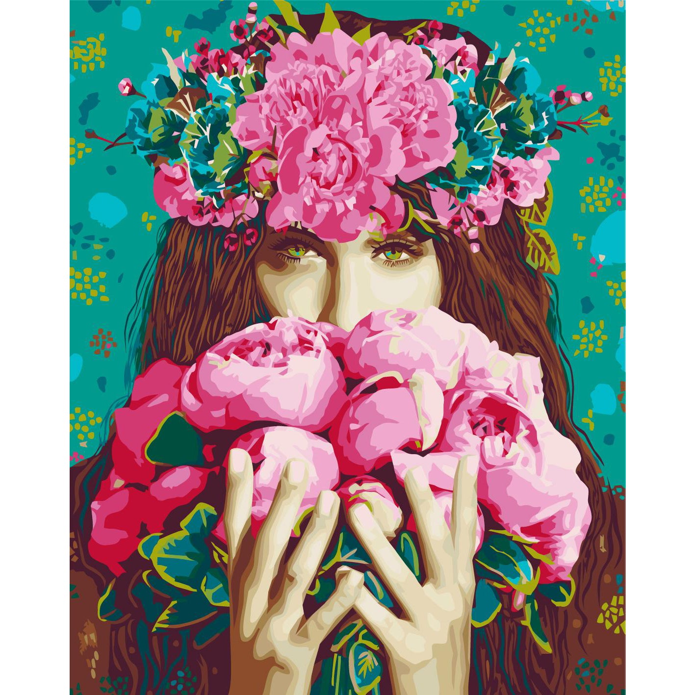 Green-Eyed Woman Portrait Paint by Numbers Kit