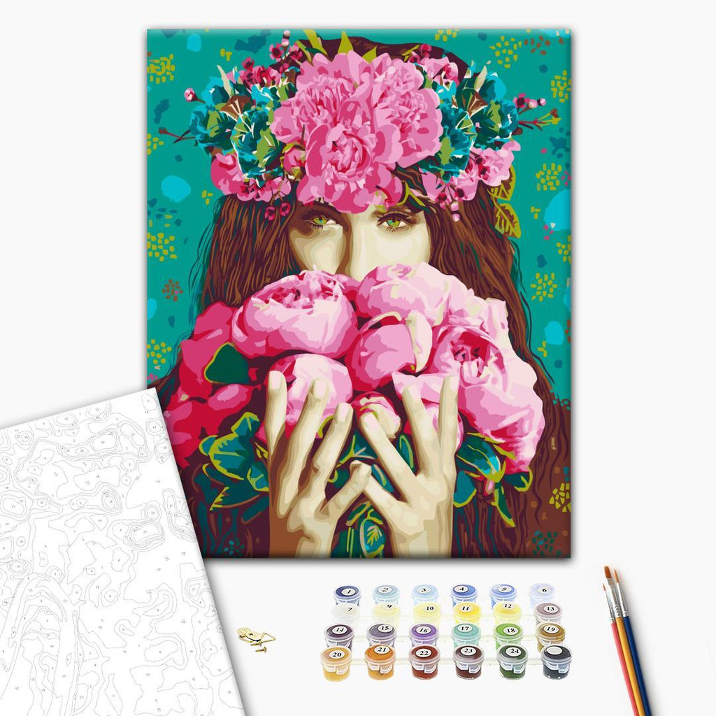 Green-Eyed Woman Portrait Paint by Numbers Kit