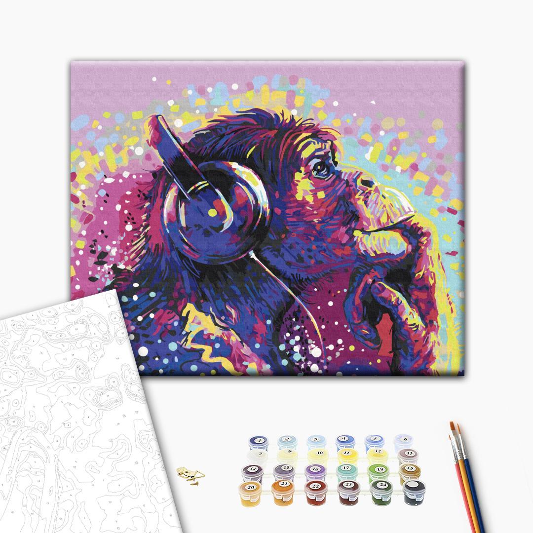 Magic Chimpanzee Colorful Music Paint by Numbers Kit