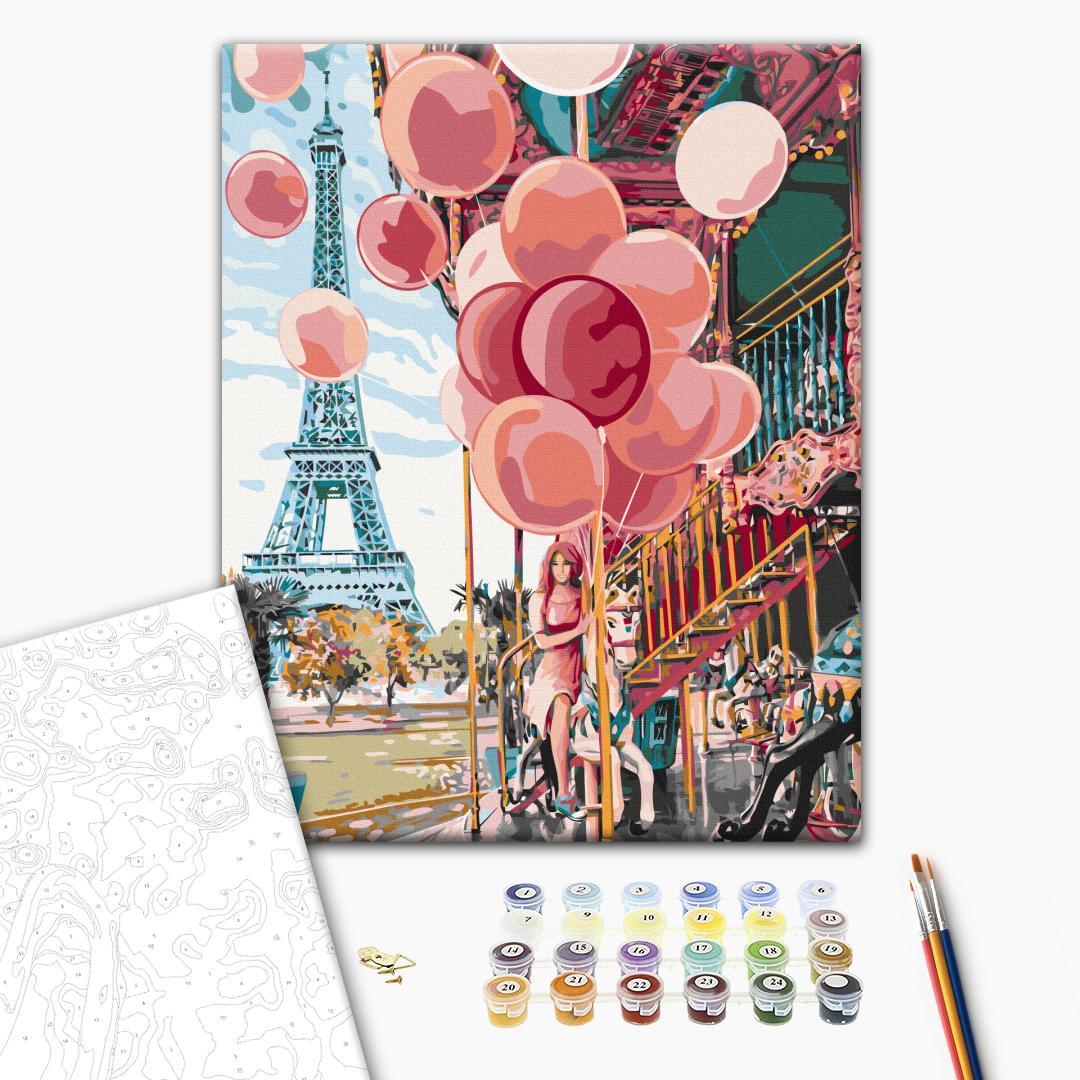 Paris Carousel Colorful Paint by Numbers Kit