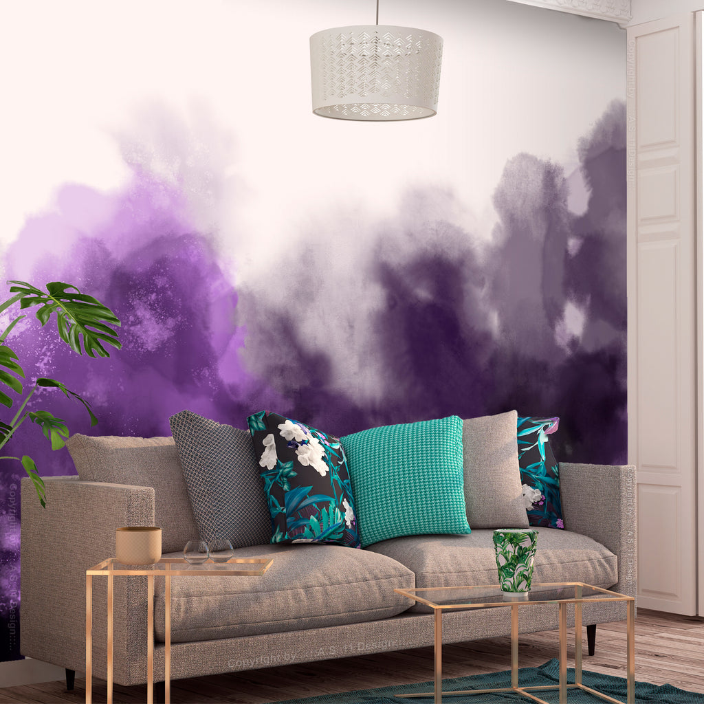 Wall Mural Watercolour Variation Violet