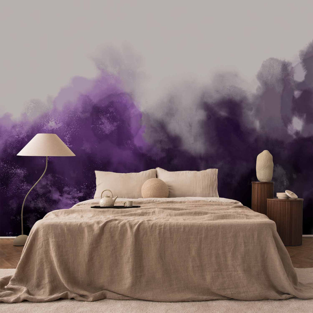 Violet Watercolour Abstract Wall Mural